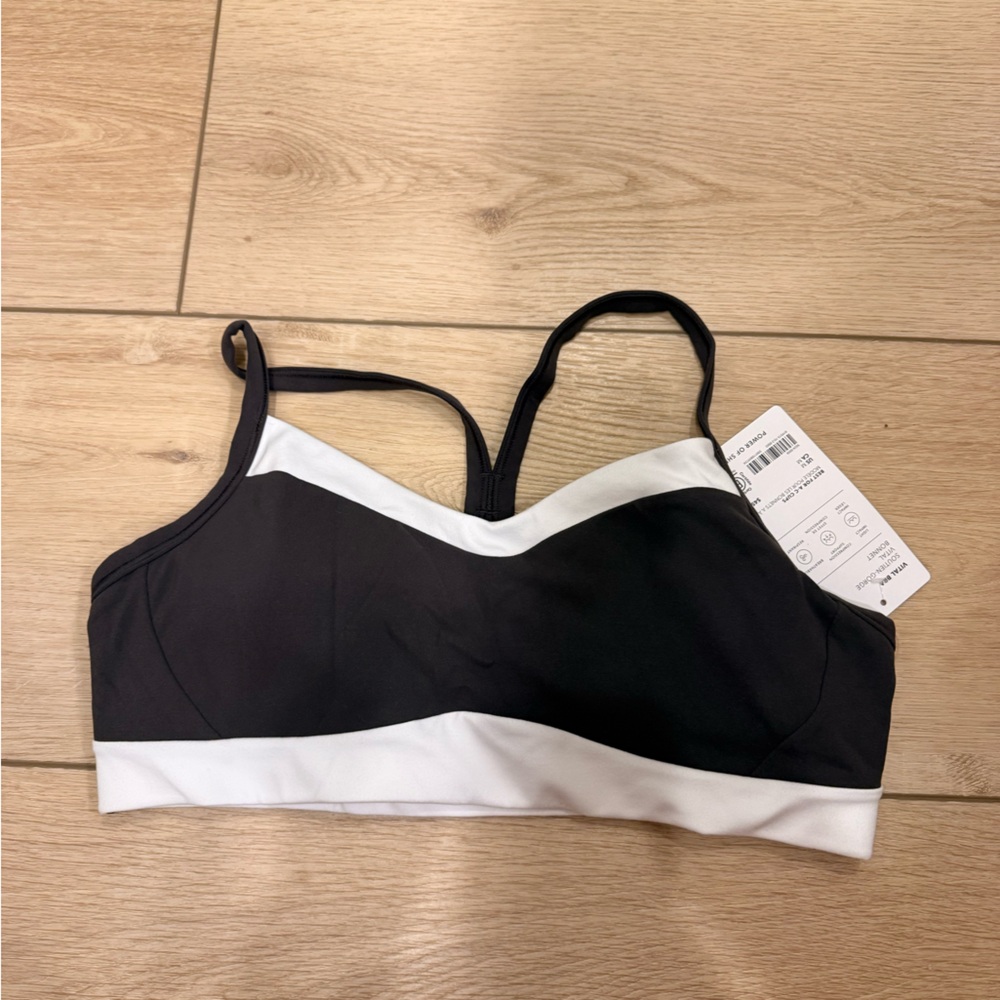 Athleta Shale and White Sports Bra